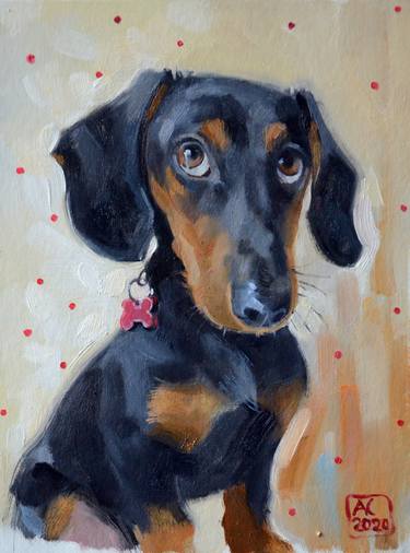 Original Dogs Paintings by Alexandra Sergeeva