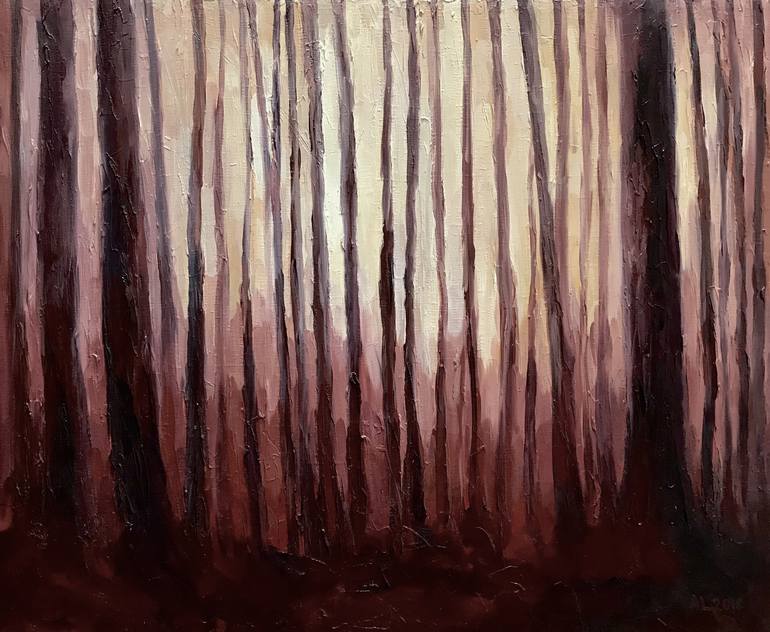 Mysterious Forest Painting By Anna Levitskaia Saatchi Art