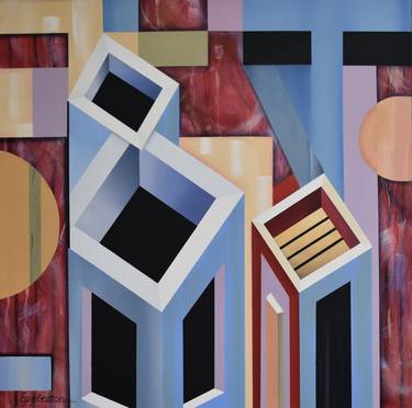 Original Abstract Geometric Paintings by Cheryl Eggleston
