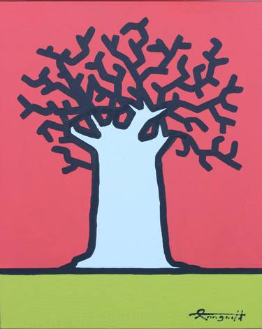 Print of Abstract Tree Paintings by Ann Gadd