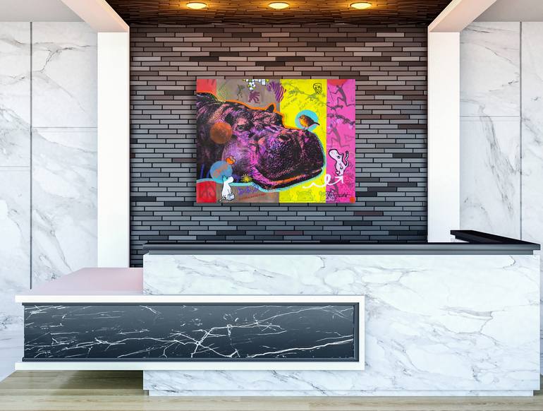Original Street Art Animal Mixed Media by Ann Gadd