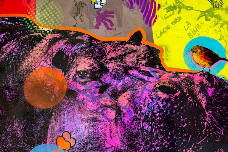 Original Street Art Animal Mixed Media by Ann Gadd