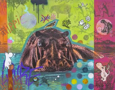Original Contemporary Animal Mixed Media by Ann Gadd