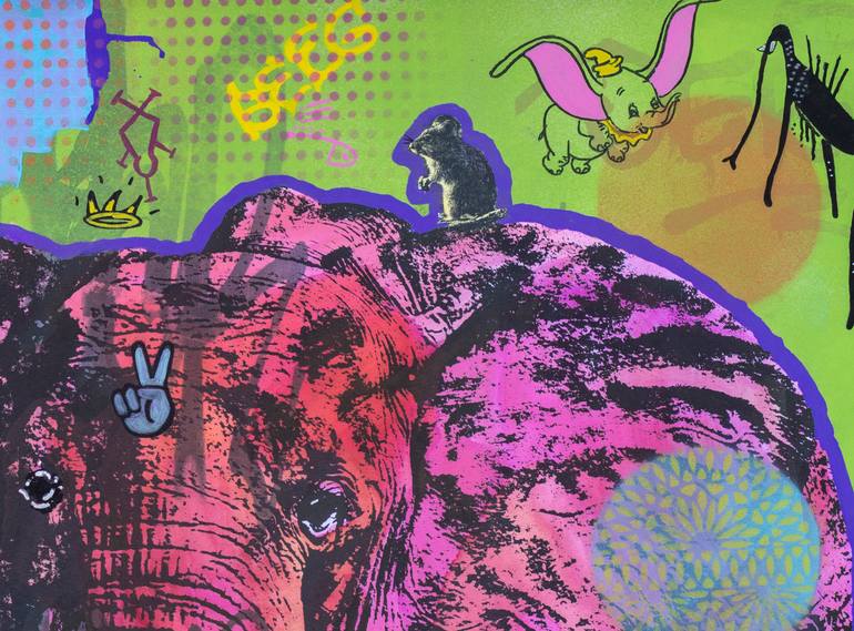 Original Abstract Expressionism Animal Mixed Media by Ann Gadd