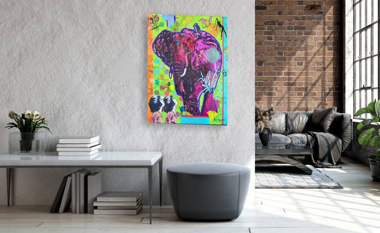 Original Abstract Expressionism Animal Mixed Media by Ann Gadd