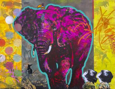 Original Street Art Animal Mixed Media by Ann Gadd