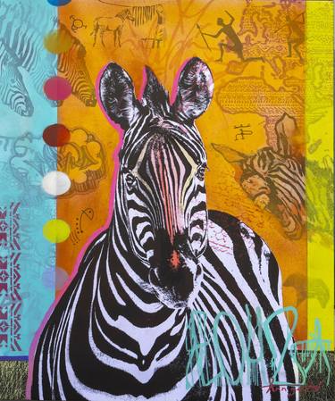 Original Street Art Animal Mixed Media by Ann Gadd