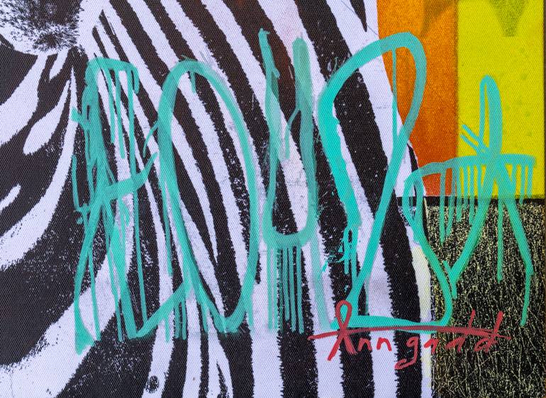 Original Street Art Animal Mixed Media by Ann Gadd