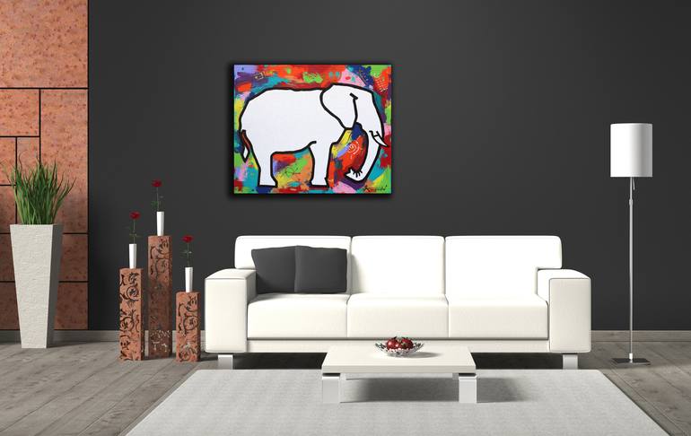 Original Abstract Expressionism Animal Painting by Ann Gadd
