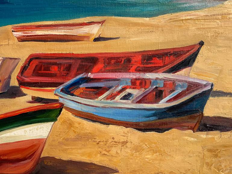 Original Boat Painting by Maryna Kisiv