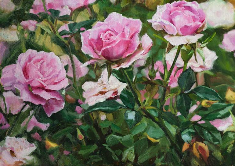 Original Abstract Floral Painting by Maryna Kisiv
