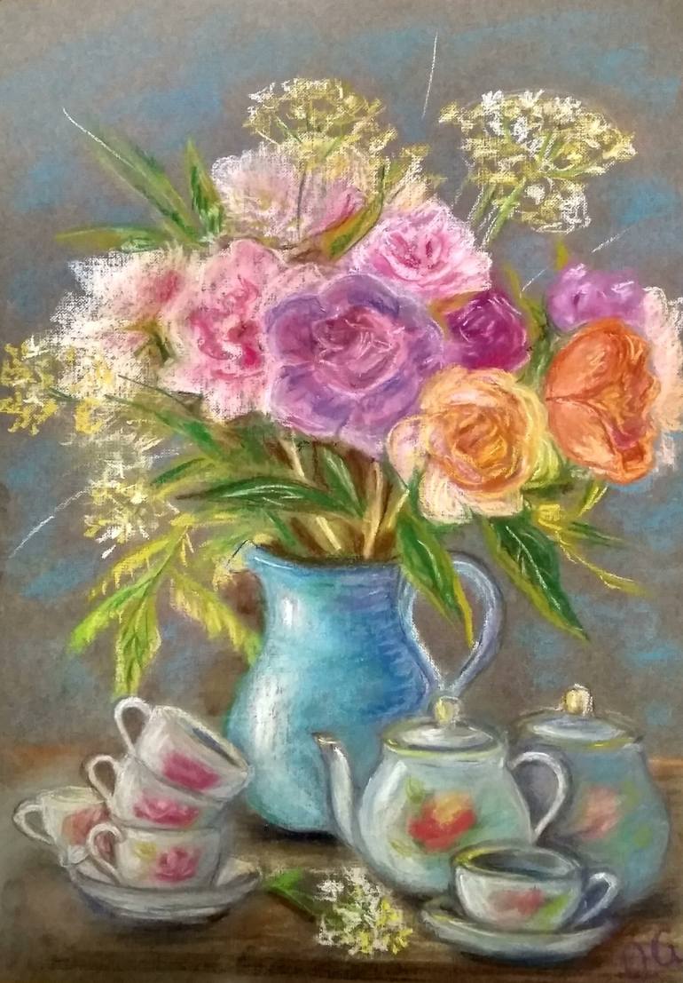 Bouquet of flowers Painting by Olga Georgieva | Saatchi Art