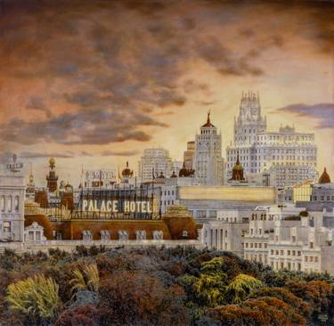 Original Figurative Cities Painting by Carlos Arriaga