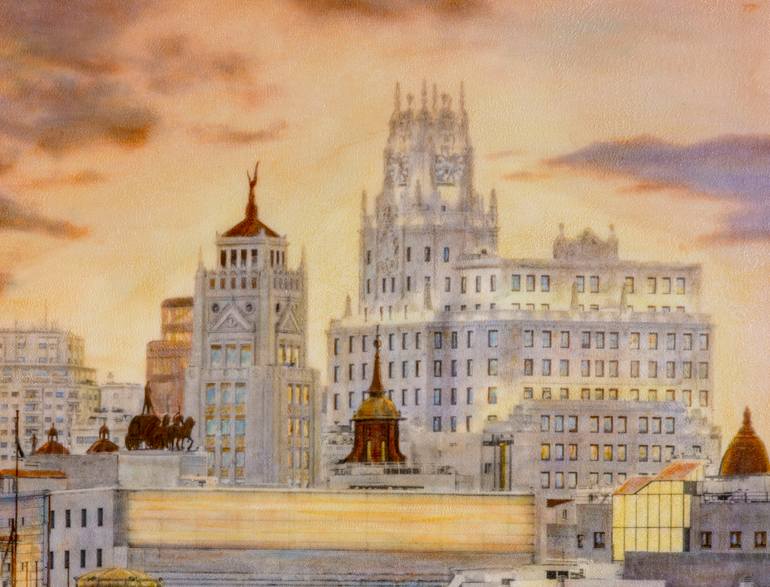 Original Figurative Cities Painting by Carlos Arriaga