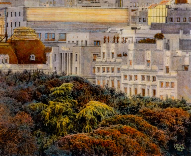 Original Figurative Cities Painting by Carlos Arriaga