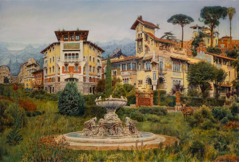 Original Architecture Painting by Carlos Arriaga | Contemporary Art on Canvas | Selvaggio Coppede