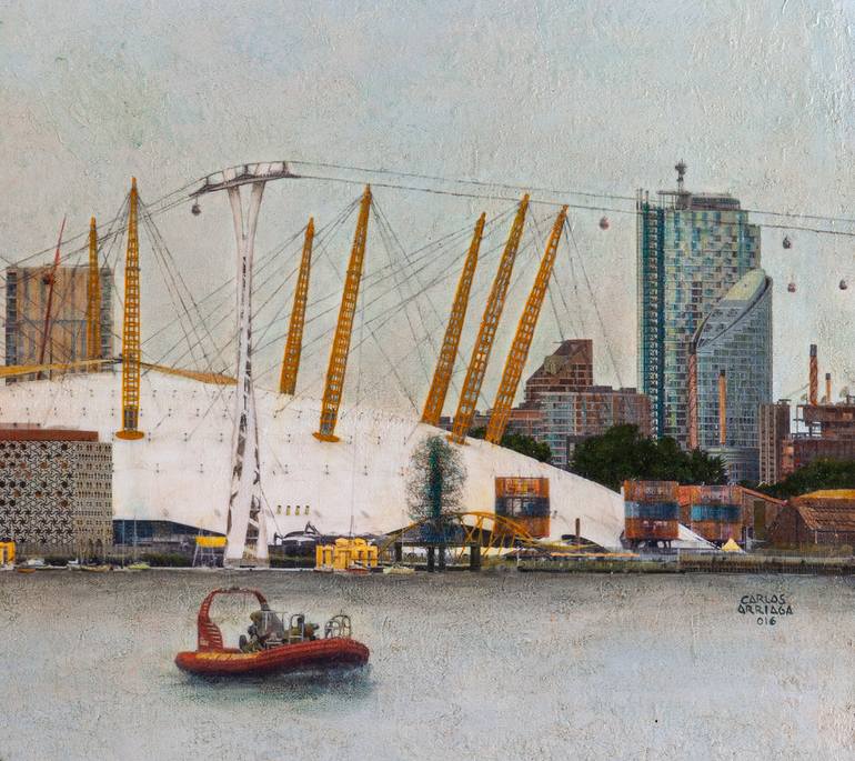 Original Figurative Cities Painting by Carlos Arriaga