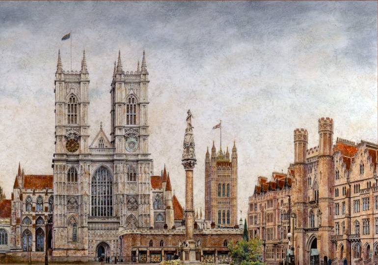 Original Realism Architecture Painting by Carlos Arriaga