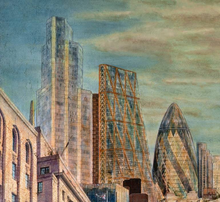 Original Figurative Cities Painting by Carlos Arriaga