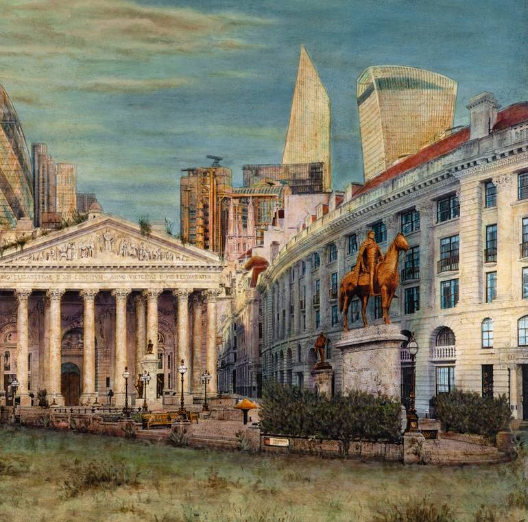 Original Figurative Cities Painting by Carlos Arriaga