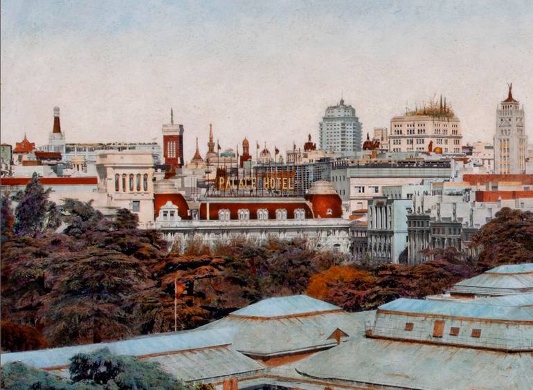 Original Figurative Cities Painting by Carlos Arriaga