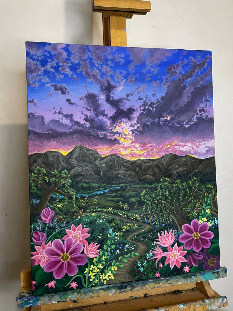 Original Impressionism Landscape Painting by Mary Gamal