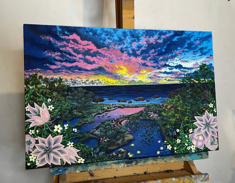 Original Illustration Landscape Painting by Mary Gamal
