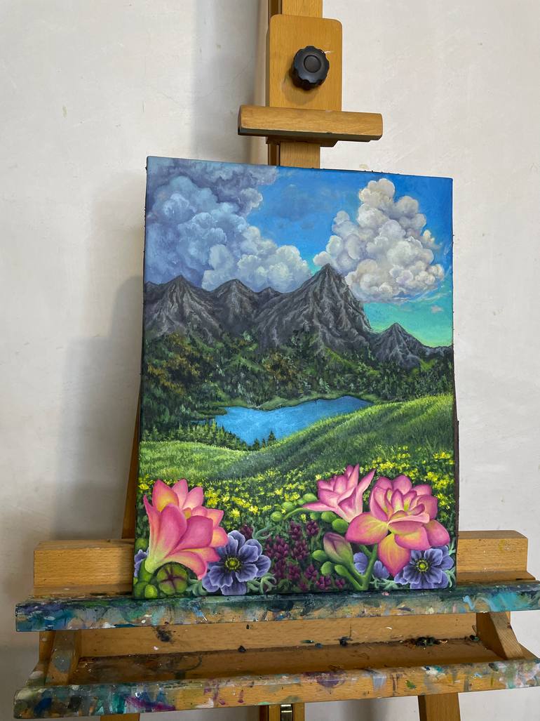 Original Illustration Landscape Painting by Mary Gamal