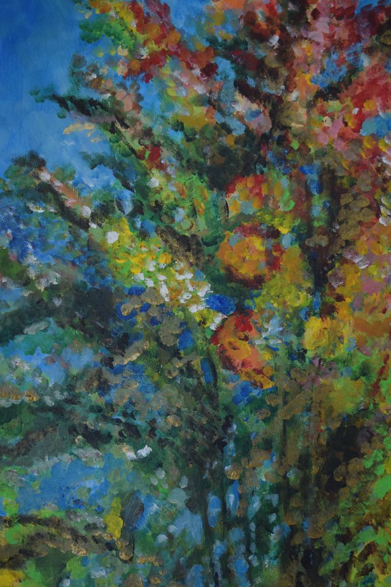 Original Impressionism Tree Painting by Roni Kotler