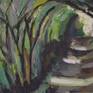 The paths in the woods always cause a sense of mystery. Walking on a leafy path, twinkles of light come among the branches, leaves and flowers that surround you from all sides. You do not see the end of the path, or the beginning or continuation. You're just here and now
original acrylic painting