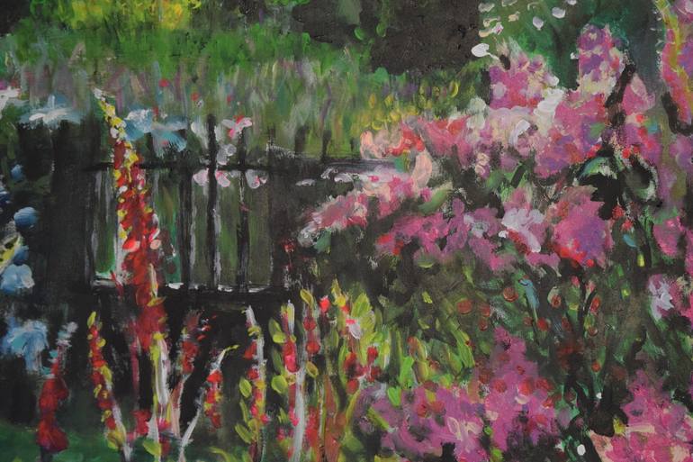 Original Impressionism Garden Painting by roni kotler