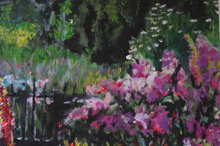 Original Impressionism Garden Painting by roni kotler