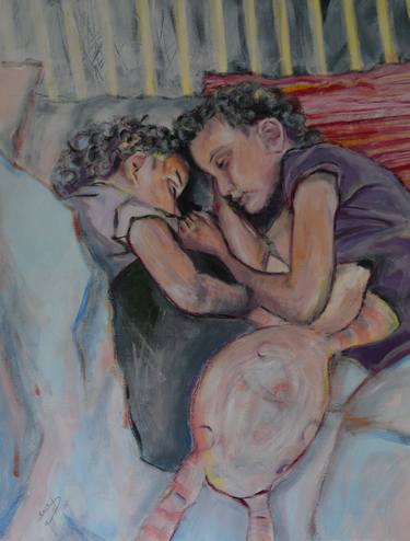 Original Figurative Children Paintings by roni kotler