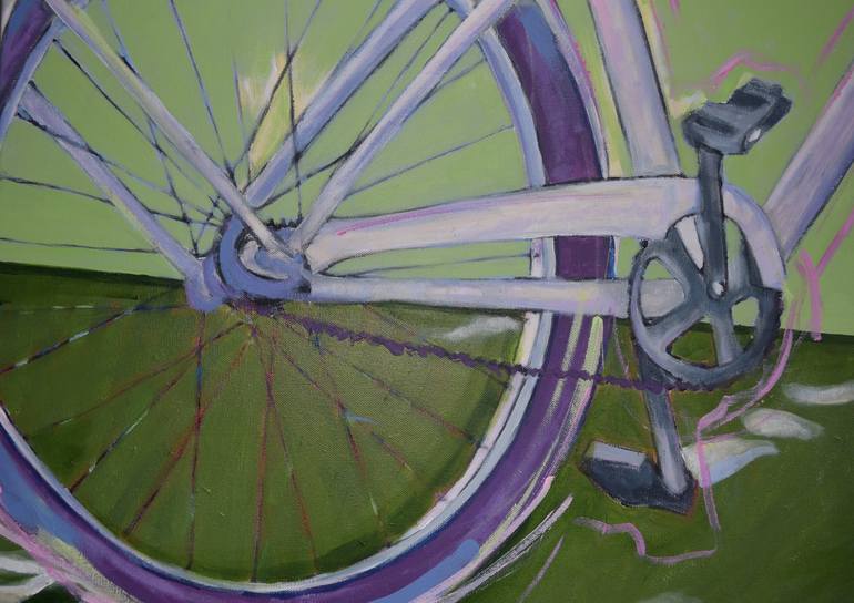 Original Figurative Bicycle Painting by roni kotler