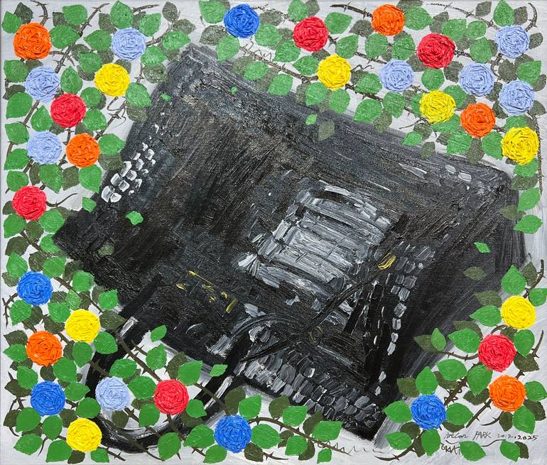 Original Pop Culture/Celebrity Painting by Joong-hyun Park | Art Deco Art on Canvas | Hermes Alligator Birkin 35