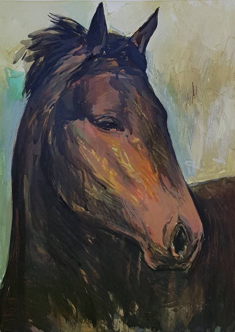 Original Horse Painting by Oksana Konovalova-Portnova