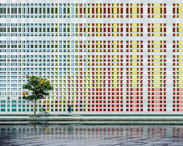 Original Architecture Photography by Shane Taremi | Conceptual Art on Paper | Red, Yellow and Blue #2 -- Boston -- Fine Art Paper