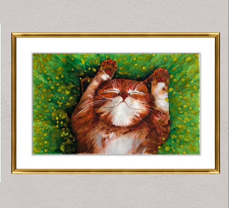 Original Impressionism Animal Painting by Elena Belous