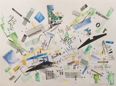 Original Conceptual Abstract Collage by Louise Ross