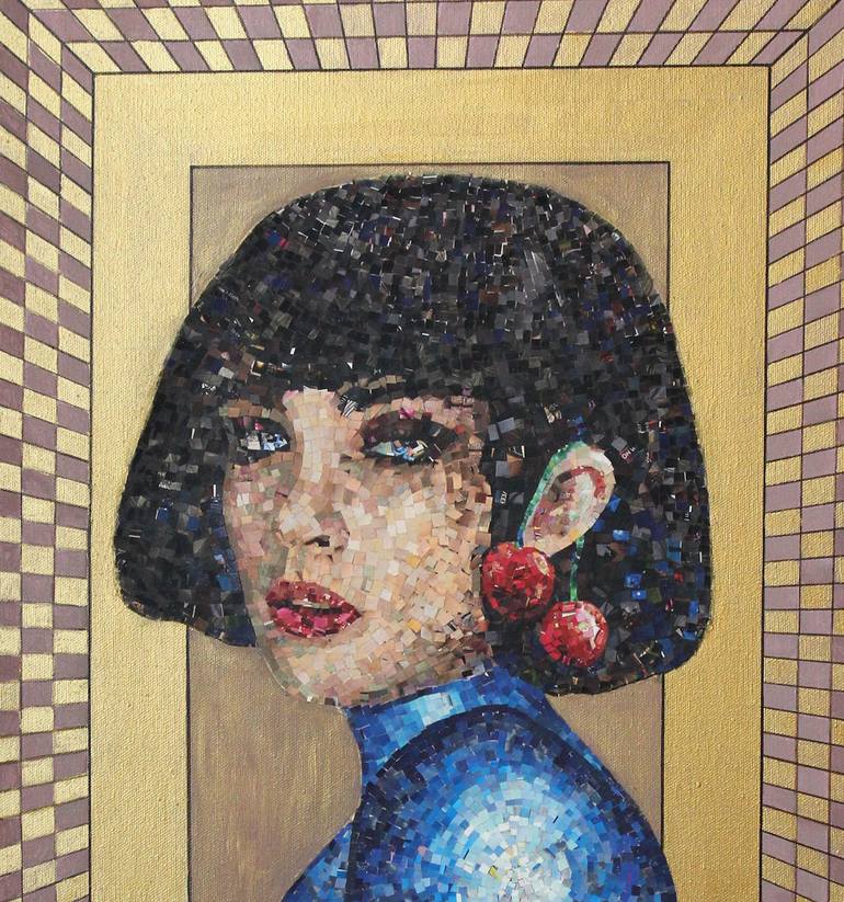 Original Art Deco Portrait Painting by Irina Tsypilova