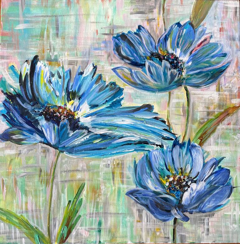 Original Abstract Floral Painting by Aleksandra Hessel