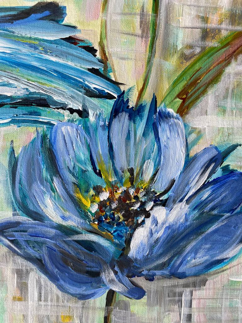 Original Abstract Floral Painting by Aleksandra Hessel