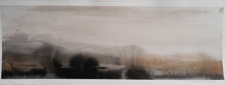 Original Black & White Landscape Painting by Carla Goncalves