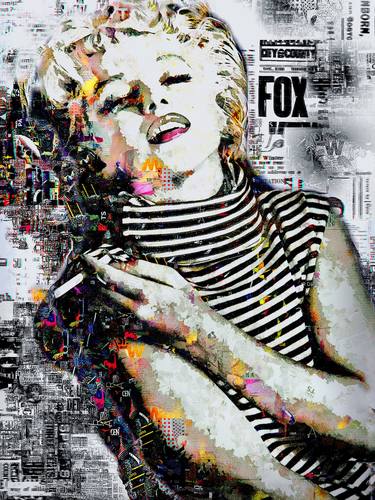 Original Expressionism Pop Culture/Celebrity Collage by Liza Landberg