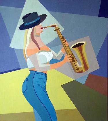 Girl and saxophone thumb