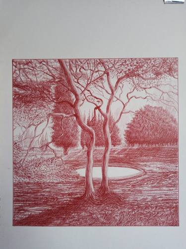 Original Figurative Landscape Drawings by Bastién Ortega