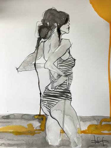 Print of Expressionism Women Drawings by Barbara Lo Faro