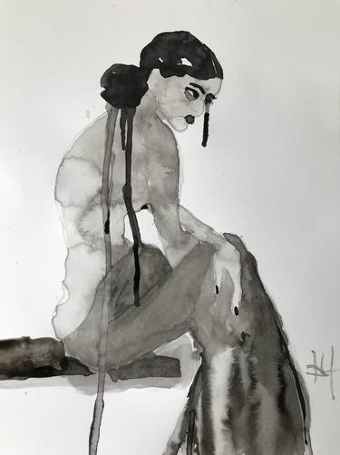 Print of Nude Drawings by Barbara Lo Faro