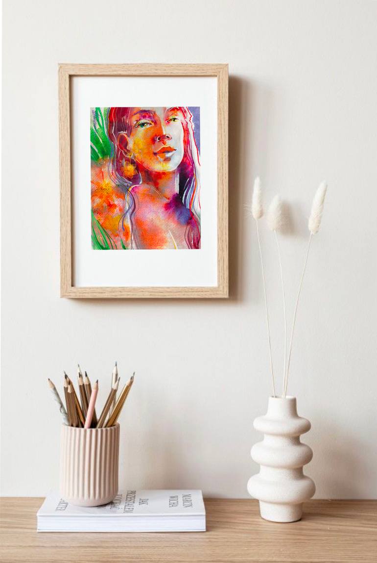 Original Expressionism Women Mixed Media by Alina Malynovska