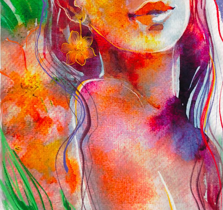 Original Expressionism Women Mixed Media by Alina Malynovska